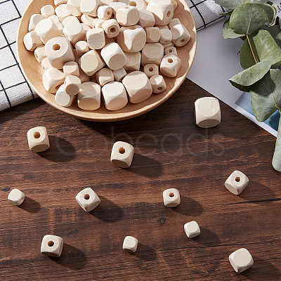 150Pcs 6 Styles Natural Unfinished Wood Beads WOOD-PH0001-92-1