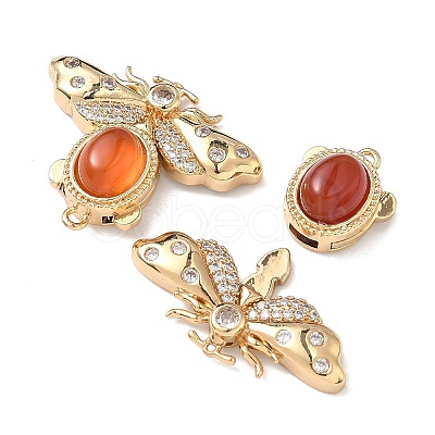 Brass Micro Pave Clear Cubic Zirconia Box Clasps KK-C075-43C-G-1