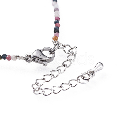 Natural Multicolor Tourmaline Bead Bracelets X-BJEW-JB04555-06-1
