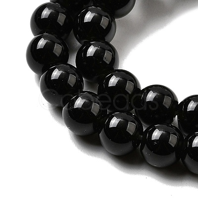 Natural Black Obsidian Beads Strands G-L632-A01-6mm-1