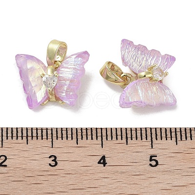Golden Rack Plating Brass Micro Pave Cubic Zirconia Pendants KK-R161-06G-03-1