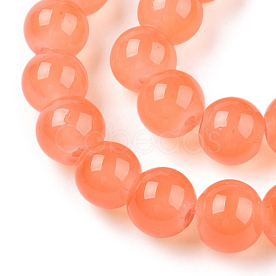 Baking Paint Imitation Jade Glass Round Bead Strands DGLA-Q021-8mm-31-1