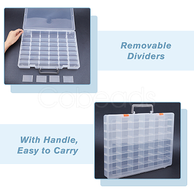 48 Grids Transparent Polypropylene(PP) Storage Box Organizer CON-WH0089-60A-1