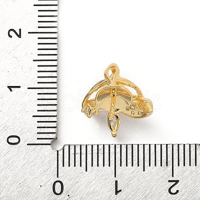 925 Sterling Silver Pave Clear Cubic Zirconia Flower Pendant Bails STER-P068-05G-1