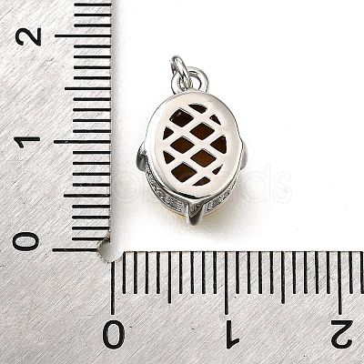Brass Glass Charms KK-V011-34P-1