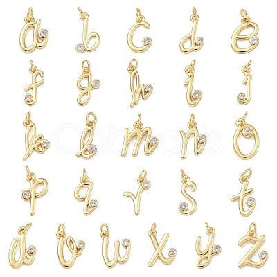 Brass Micro Pave Cubic Zirconia Charms KK-D289-66G-1