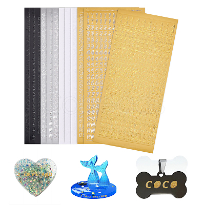 AHADERMAKER 12 Sheets 12 Styles Waterproof PVC Decorative Stickers DIY-GA0004-27-1