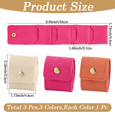 3Pcs 3 Styles PU Leather Jewelry Rolls ABAG-CL0001-70B-1
