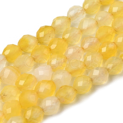Dyed & Heated Natural Yellow Agate Beads Strands G-K376-F20-01-1