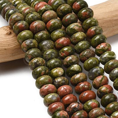 Natural Unakite Beads Strands G-A280-A20-03-1