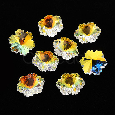 Electroplated Glass Charms EGLA-N006-015D-1