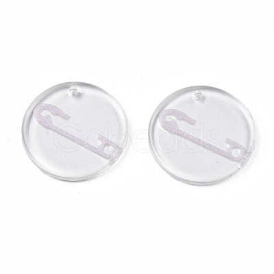 Transparent Resin Pendants RESI-N030-005A-1
