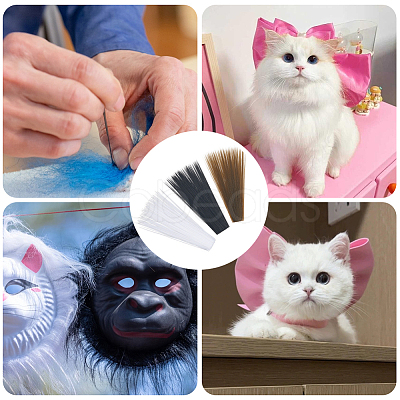 900Pcs 3 Colors Plastic Simulated Animal Whiskers for Crafts Needle Felting DIY-CY0002-73-1