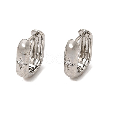 Brass Micro Pave Cubic Zirconia Hoop Earrings KK-CBA5585-09P-1