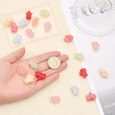 CHGCRAFT 21Pcs 7 Colors Opaque Resin Beads RESI-CA0001-48-1