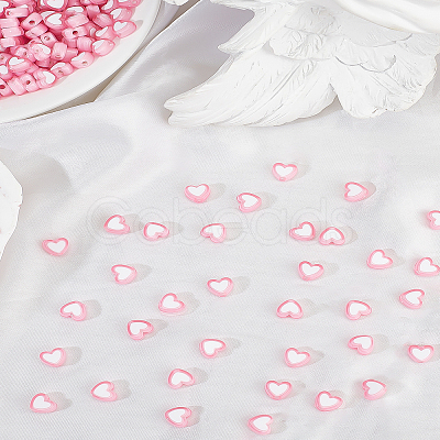 350pcs Heart Acrylic Beads TACR-LP0001-01-1