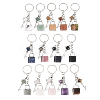 Mixed Stone Pendant Keychains KEYC-A016-01P-1