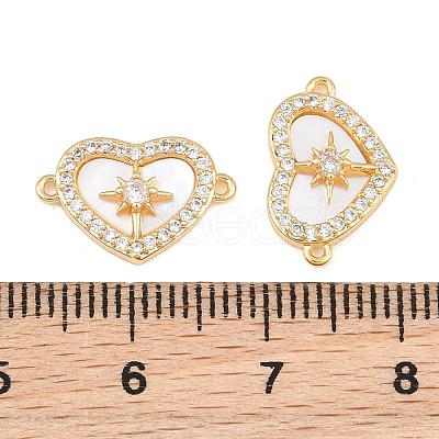 Brass Micro Pave Clear Cubic Zirconia Connector Charms SH-CBA16A6-01G-1