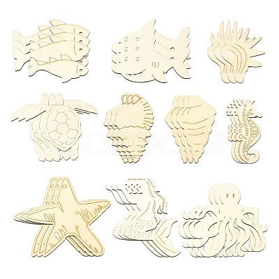 Unfinished Wooden Ocean Creature Cutouts WOOD-CJC0010-02-1