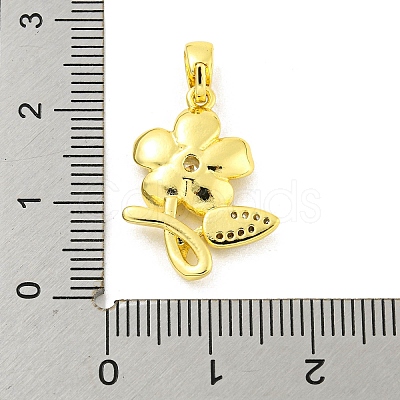 Brass Micro Pave Clear Cubic Zirconia Pendants KK-P263-06C-G-1