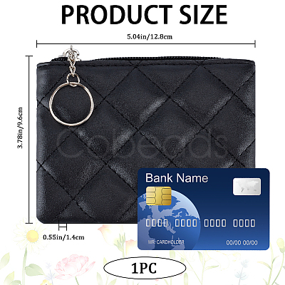 Rhombus Pattern PU Leather Zip Pouches ABAG-WH0040-12B-09-1