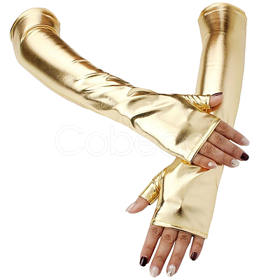 Polyester Long Fingerless Gloves AJEW-WH20018-117C-1