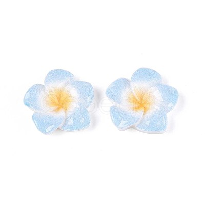 Plumeria Flower Opaque Resin Cabochons CRES-T025-30F-02-1