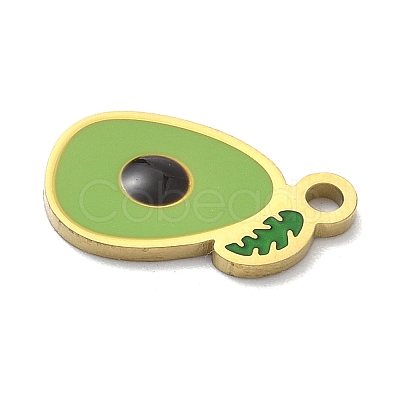 304 Stainless Steel Fruit Enamel Pendants STAS-G362-04G-04-1