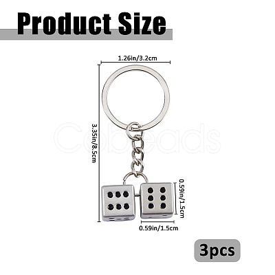3Pcs Zinc Alloy Keychains KEYC-FH0001-74-1