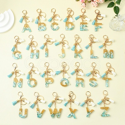 Transparent Epoxy Resin Pendant Keychains KEYC-FS00022-04-1