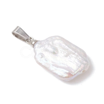 Natural Baroque Pearl Keshi Pearl Pendants PALLOY-JF05113-1