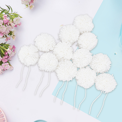12Pcs DIY Craft Polyester Pom Pom Ball AJEW-CY0002-95B-1