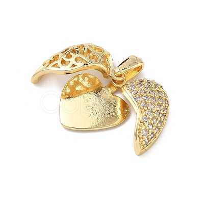 Brass Micro Pave Cubic Zirconia Openable Pendants LS-KK-Z143-04G-03-1