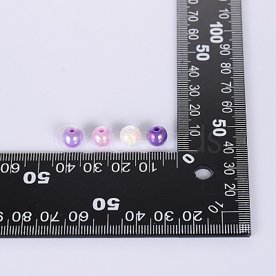 400Pcs 4 Colors Opaque Acrylic Beads MACR-SZ0001-79C-1