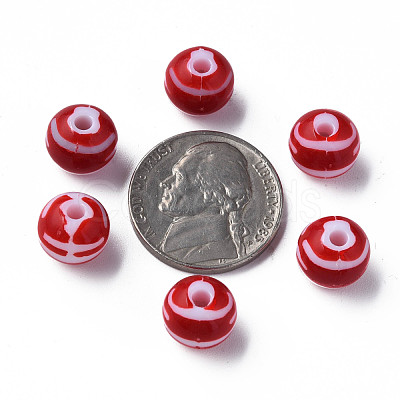 Opaque Striped Acrylic Beads MACR-S373-27D-01-1