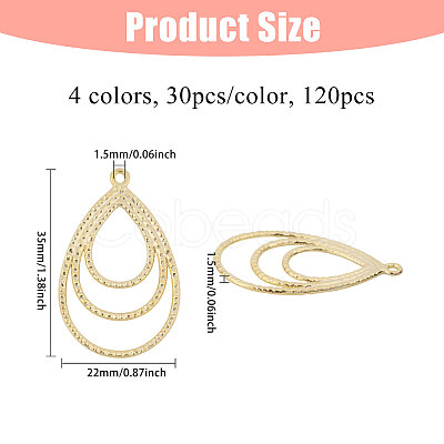 120Pcs 4 Colors Tibetan Style Alloy Pendants FIND-CA0010-59-1
