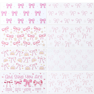 8Pcs 8 Styles PVC Plastic Waterproof Decorative Sticker Labels DIY-SP0004-93G-1
