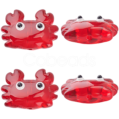 10Pcs Glass Enamel Beads LAMP-PA0001-44B-1