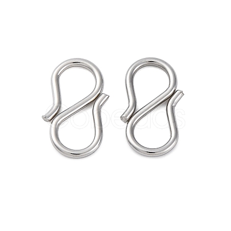 Non-Tarnish 304 Stainless Steel S-Hook Clasps STAS-R157-02P-1