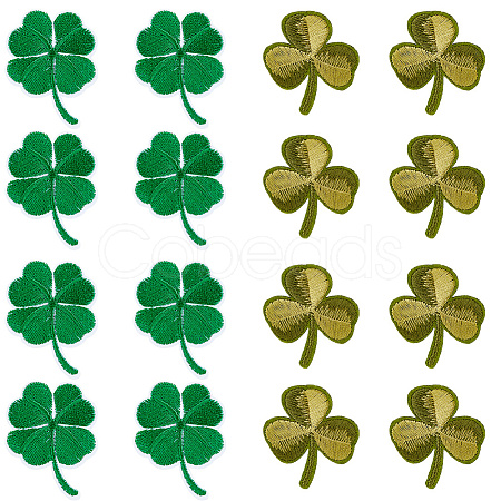 16pcs 2 styles Embroider Thread Iron on/Sew On Patches DIY-CY0001-27-1