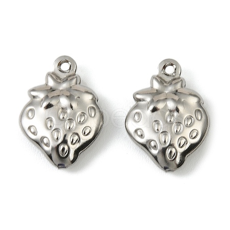 304 Stainless Steel Pendants. Strawberry Charm STAS-A190-06P-1