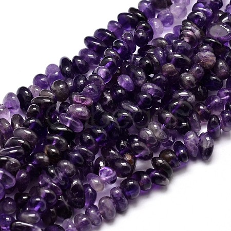 Natural Amethyst Chip Beads Strands X-G-E271-123-1