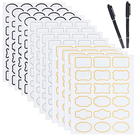 6 Sheets 3 Styles PVC Blank Self-Adhesive Stickers for Seasoning Jar DIY-GO0001-19-1