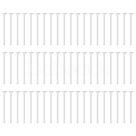 60Pcs 925 Sterling Silver Flat Head Pins STER-BC0002-17C-1