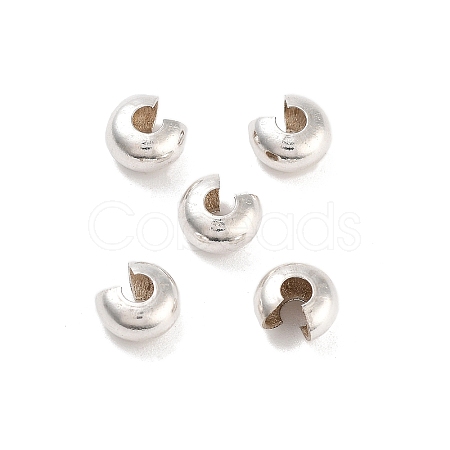 925 Sterling Silver Crimp Beads Cover STER-G027-27S-5mm-1