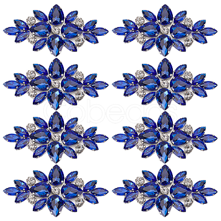 8Pcs Glass Cabochons(Hot Melt Adhesive On The Back) GGLA-FG0001-07C-1