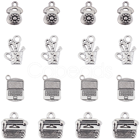 4 Styles Tibetan Style Alloy Pendants FIND-SC0011-03-1