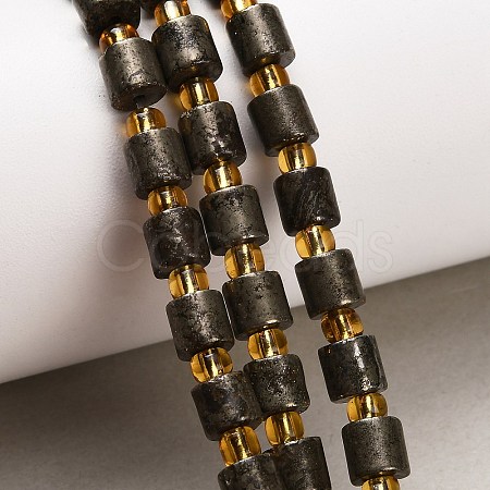 Natural Gold Pyrite/Golden Pyrite Beads Strands G-F833-K01-01-1