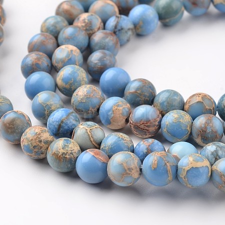 Natural Imperial Jasper Beads Strands X-G-I122-8mm-13-1