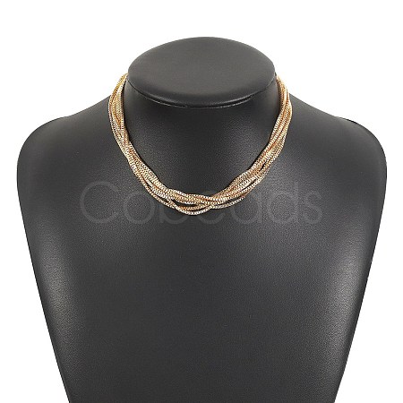 Iron Box Chain Necklaces NJEW-U046-03G-1